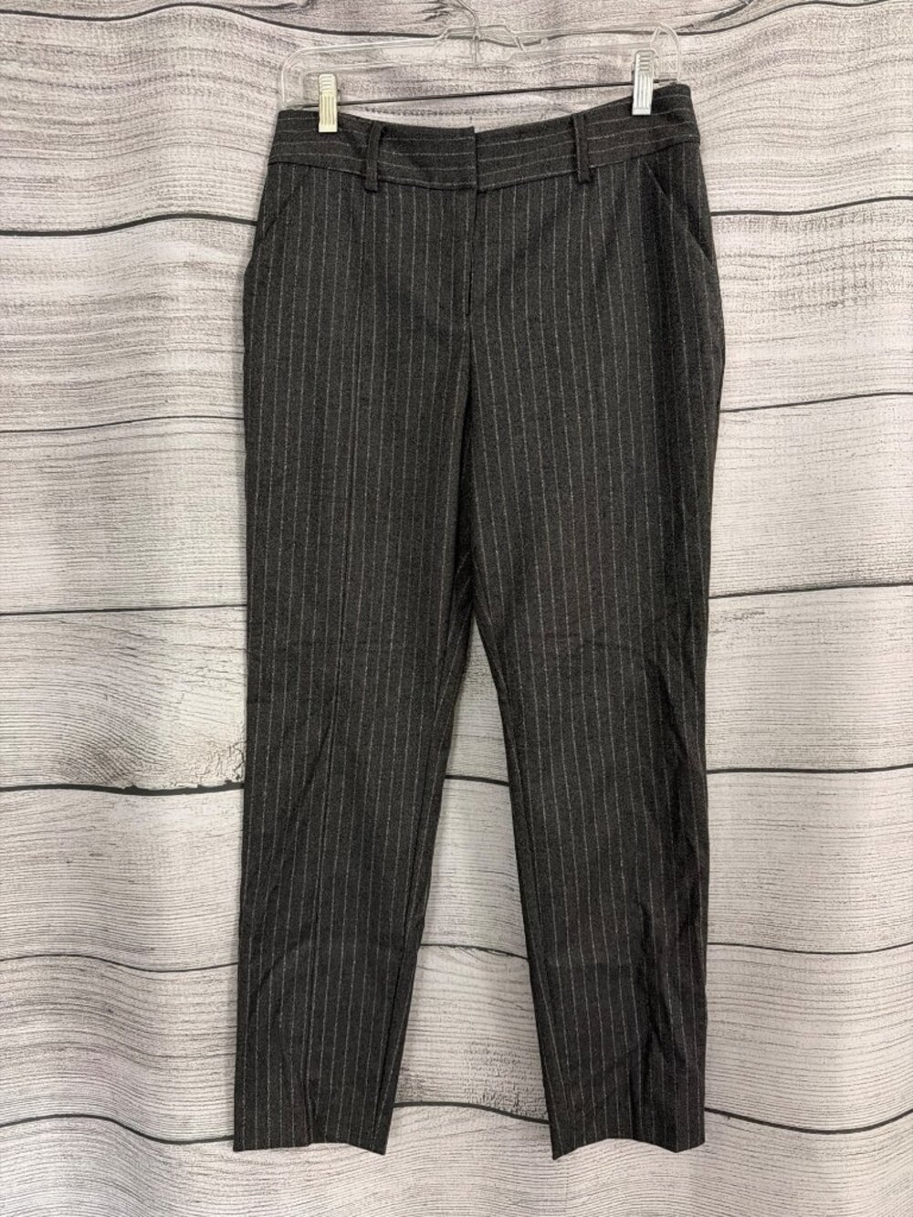 Ramy Brook Catherine Pant Charcoal Lurex Pinstripe Size 6